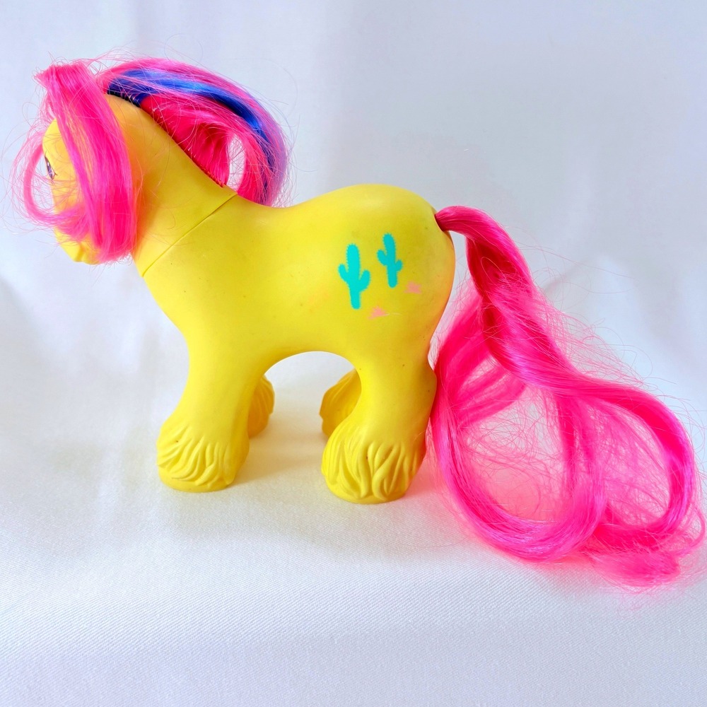 Vintage 1987 Hasbro My Little Pony G1 Big Brother Tex Yellow Pink Hair Cactus